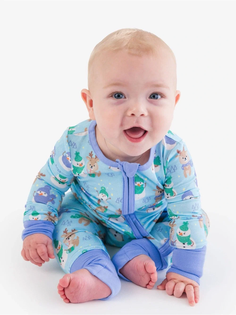 Ruggedbutts Softsnooze Winter Snowman Deer Holiday Convertible Romper